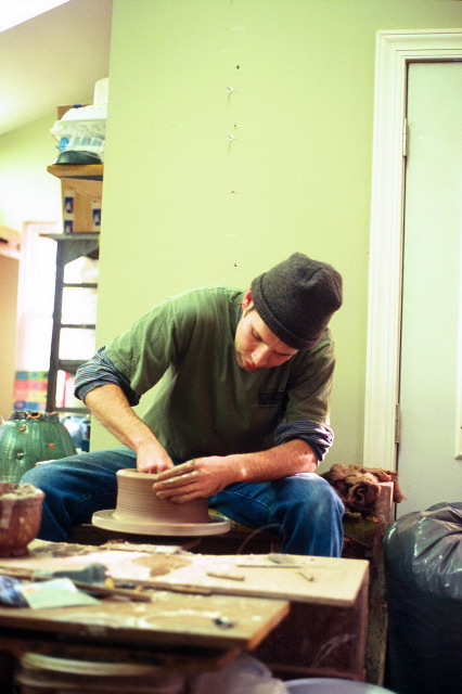 in the studio - throwing